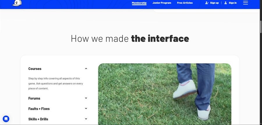 George Gankas Golf member interface